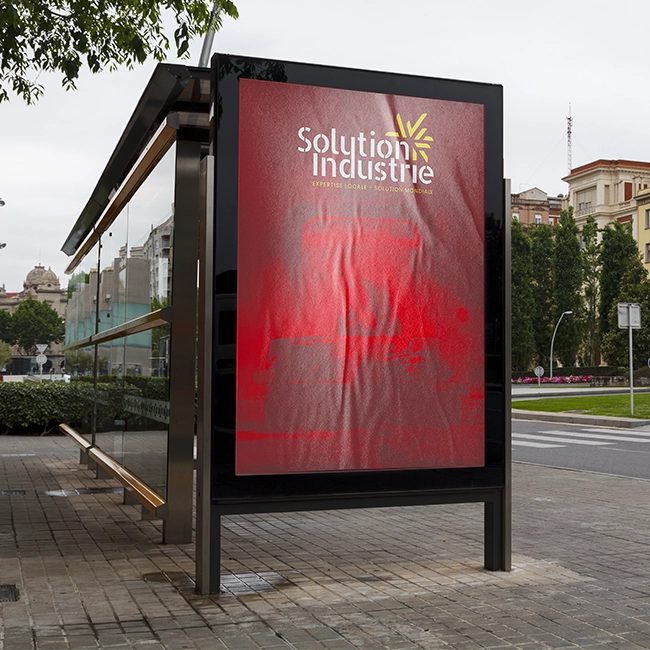Affiche rouge de Solution Industrie