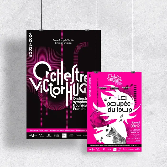 Déclinaison sur des affiches de la nouvelle identité OVHFC
