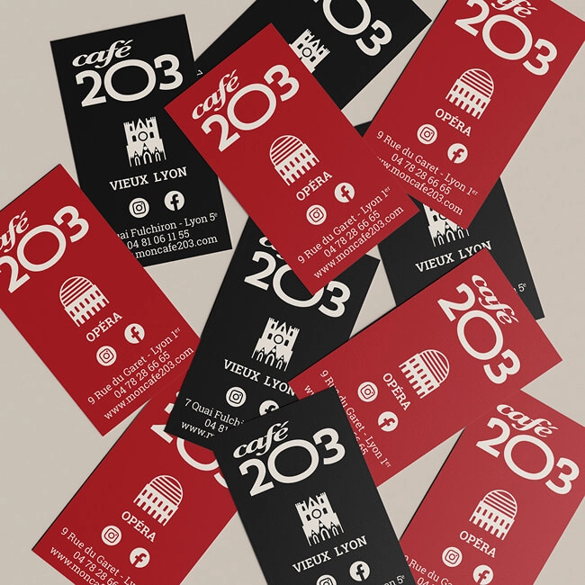 Carte de visite du cafe 203