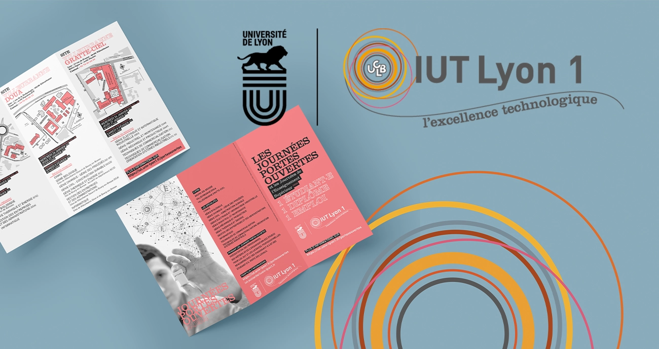 Présentation du flyer des portes ouvertes de l'IUT Lyon 1
