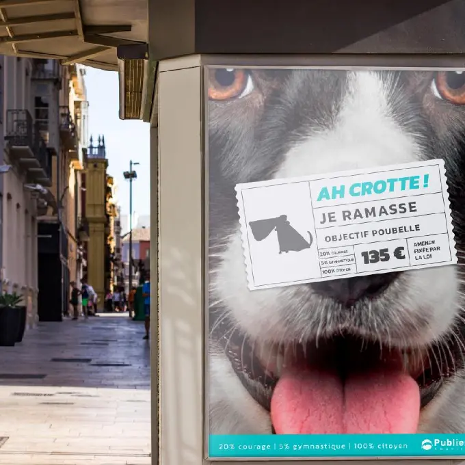 Affiche de sensibilisation canine n°3 mettant en avant un message original pour promouvoir la propreté canine au sein de la ville de Publier.