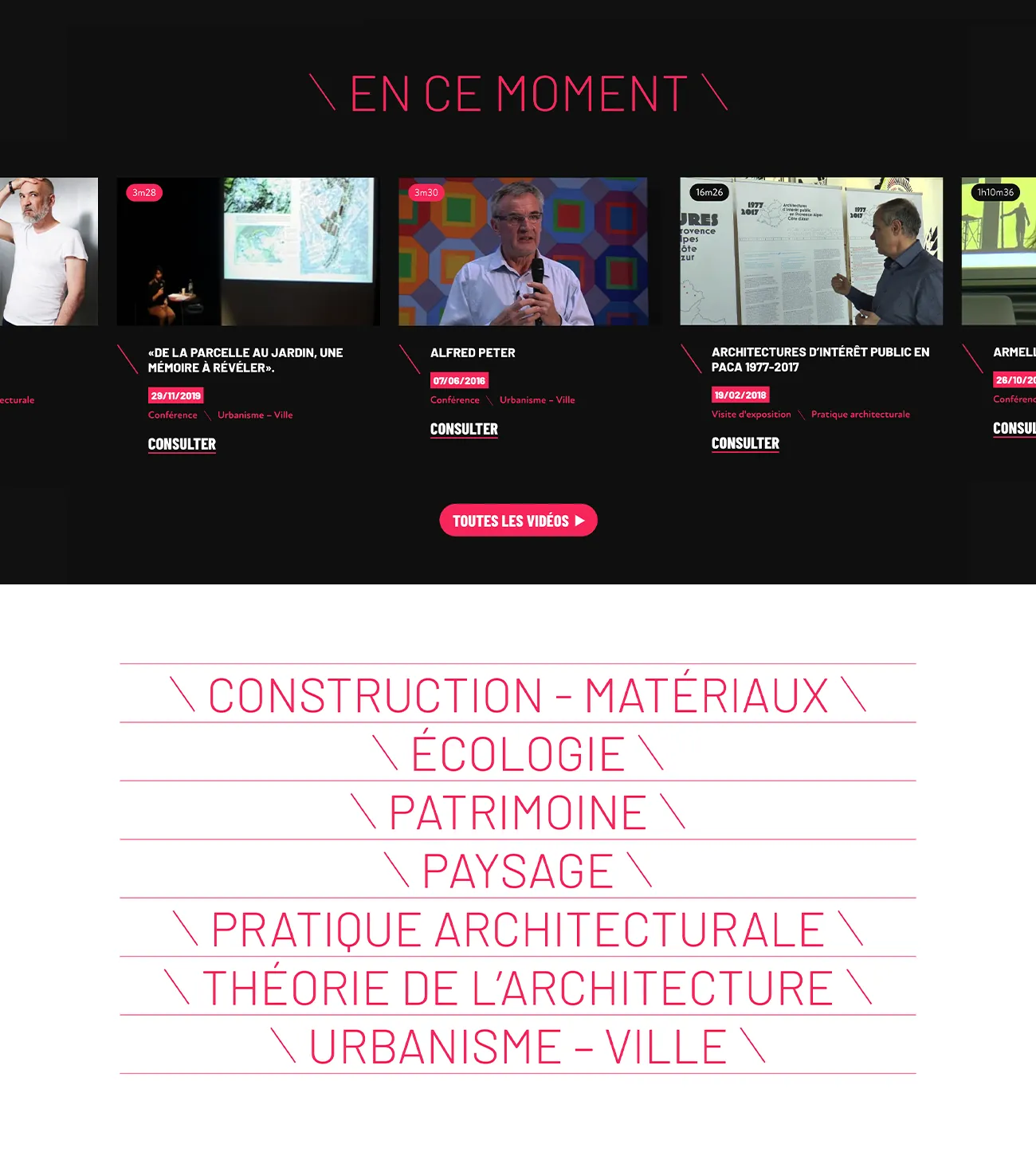 Éléments homepage AEL