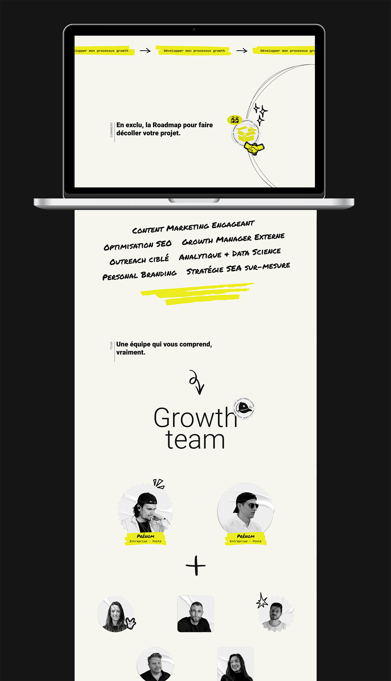 Aperçu de la version desktop du projet de site Growth marketing 1144