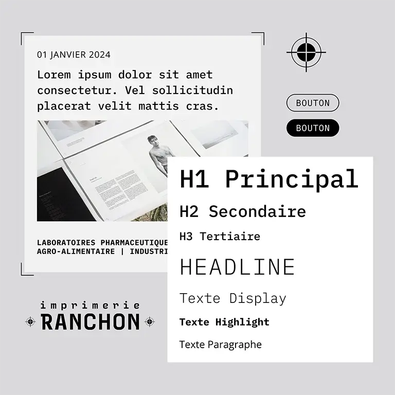 Composants du site web de l'imprimerie