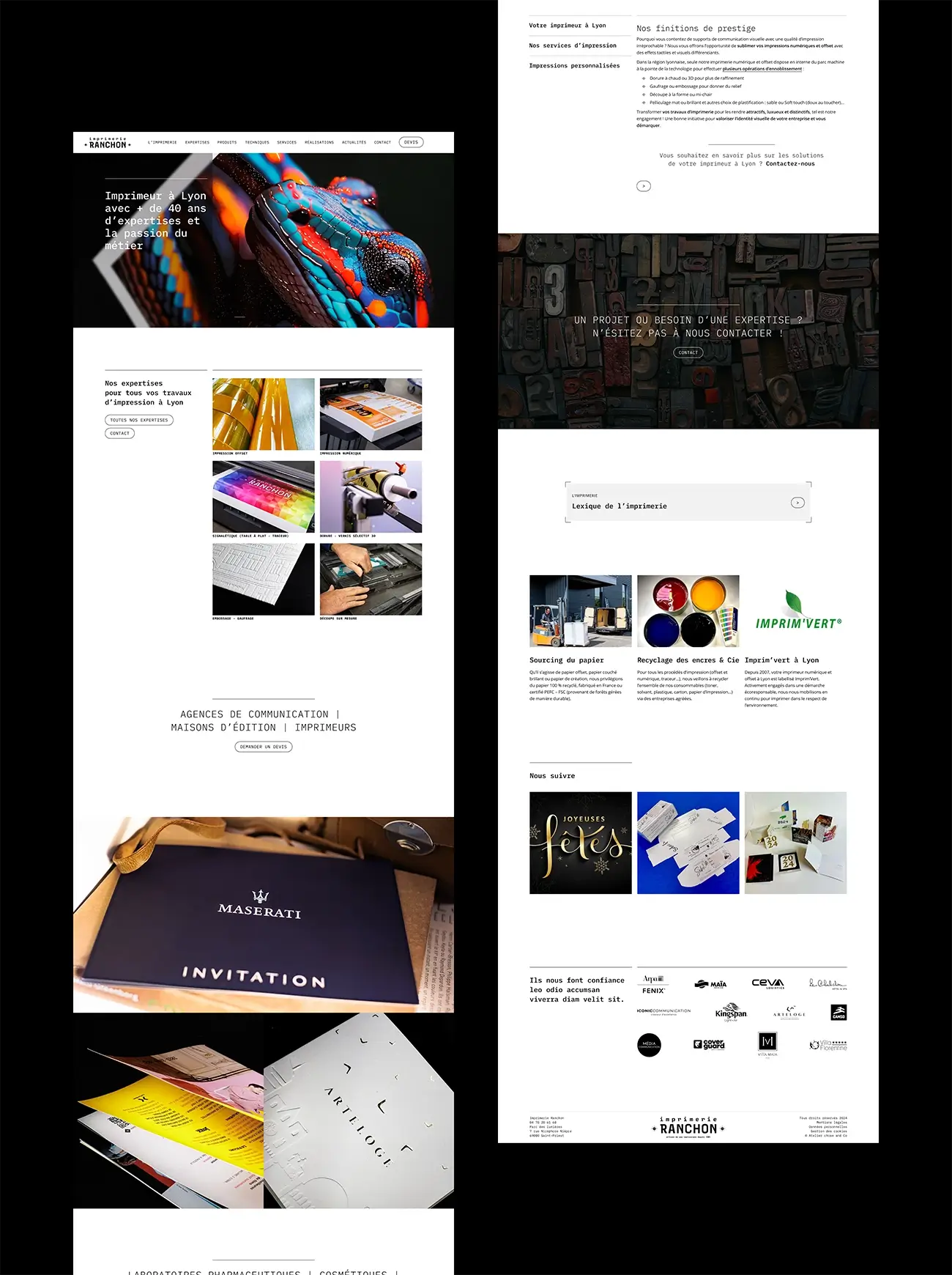 Homepage du site internet de l'imprimerie