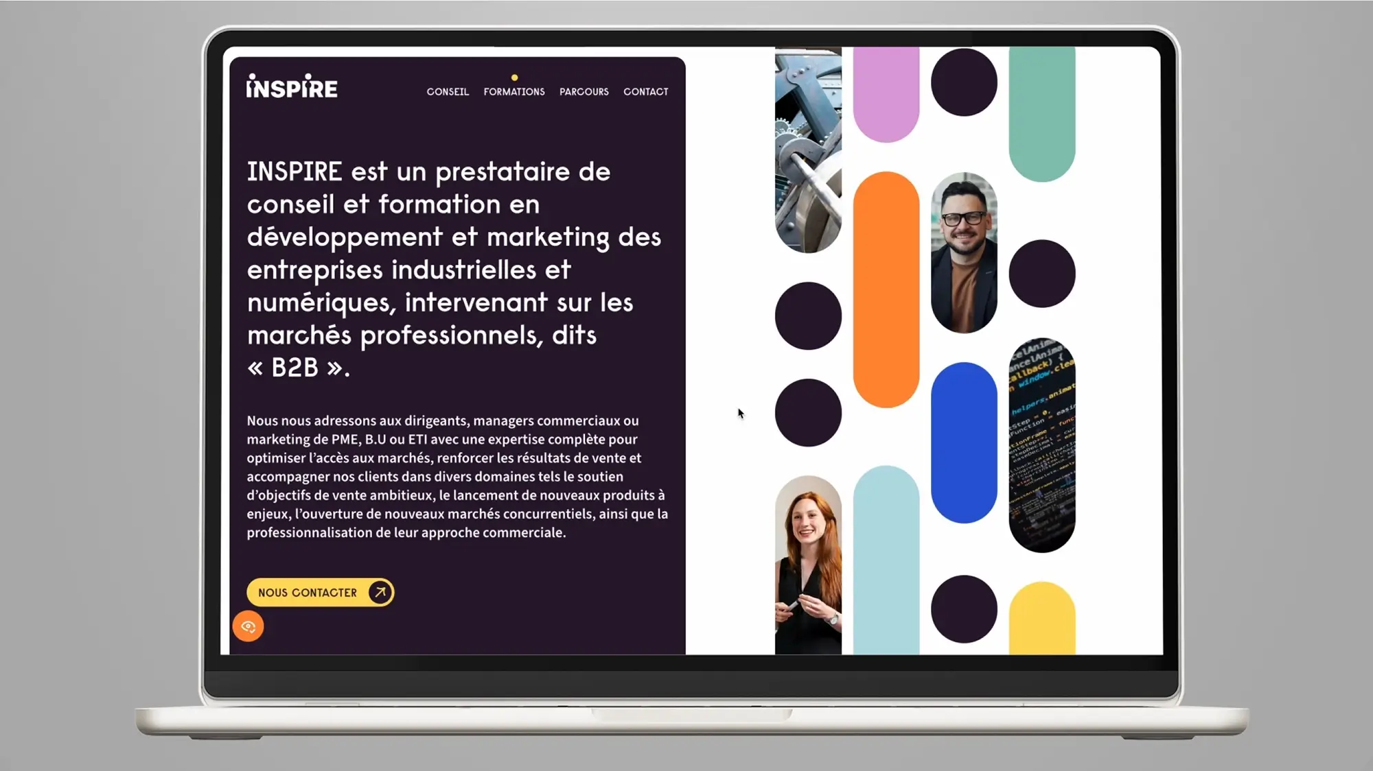 Accueil du site web d'Inspire