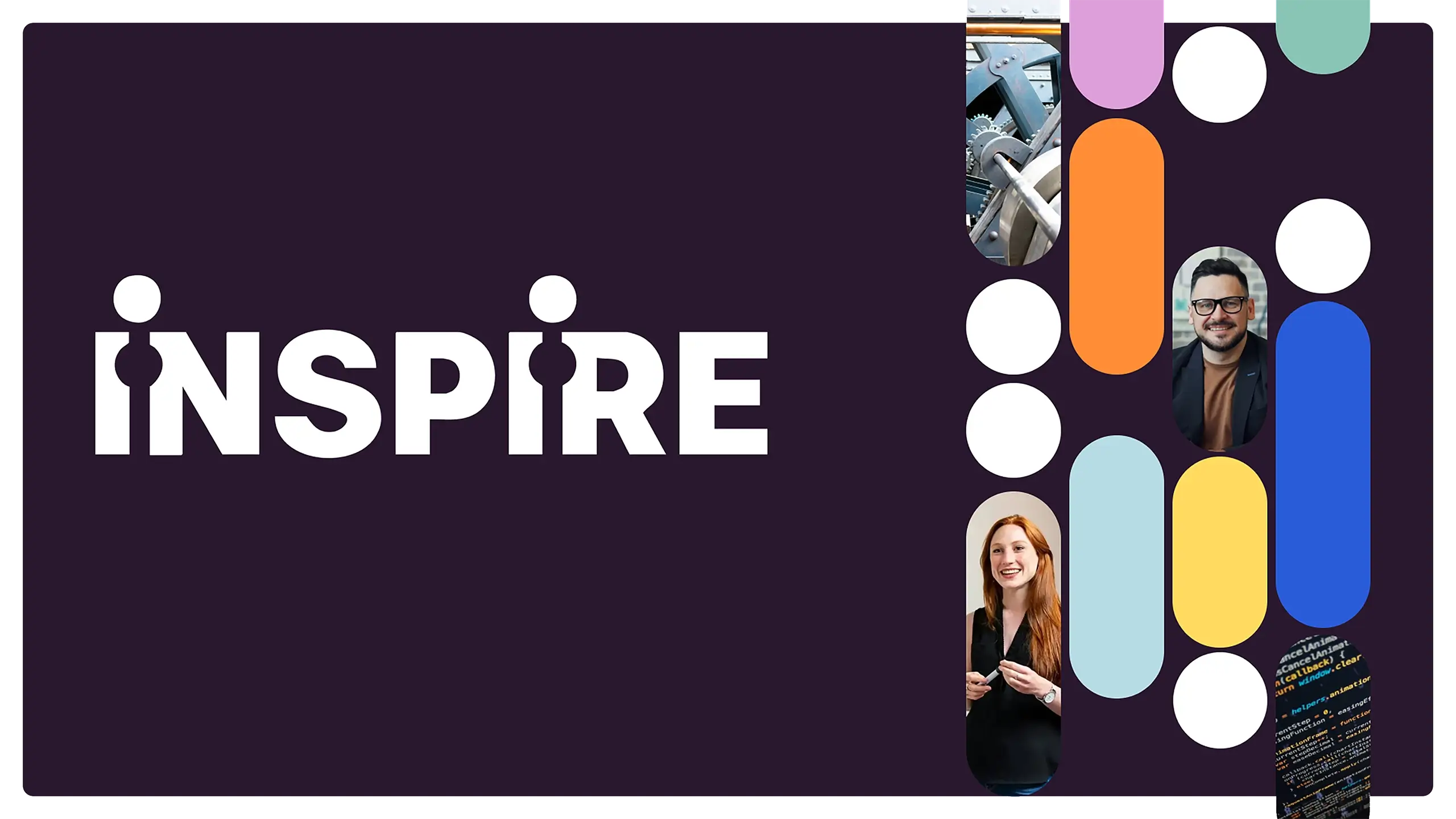 Illustration du projet reprenant le logo et les formes et couleurs du site web Inspire
