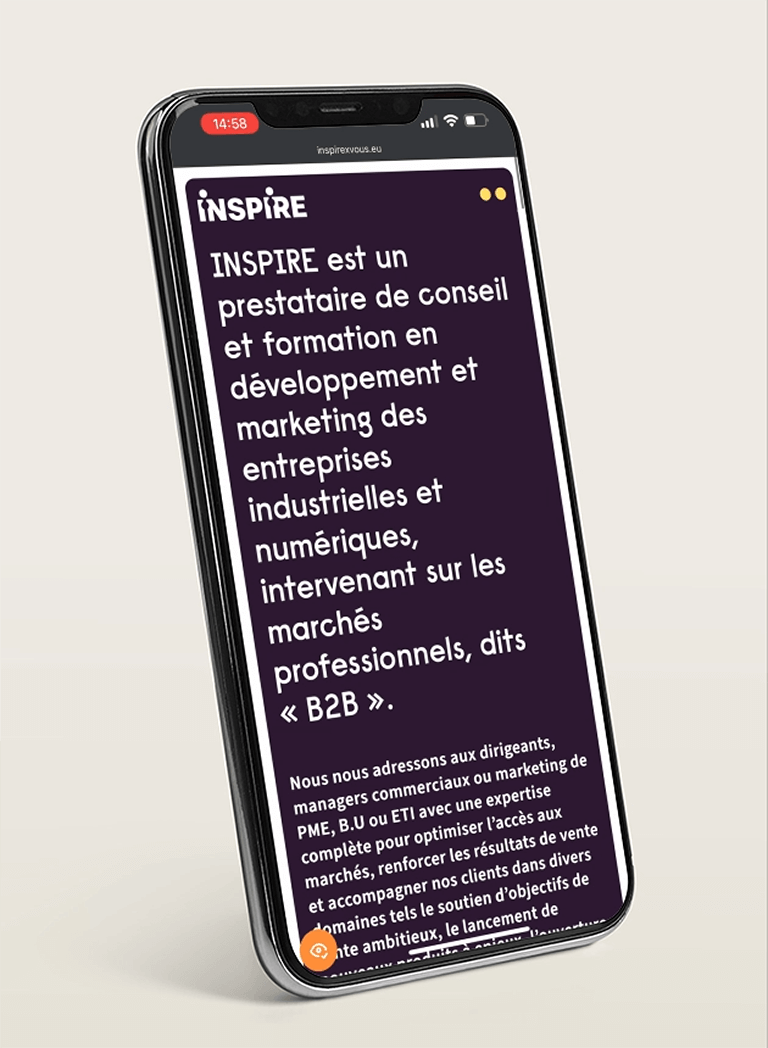 Intégration mobile du site web Inspire