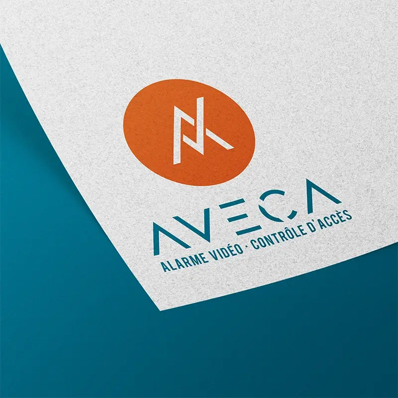 Logo d'Aveca sur un support print